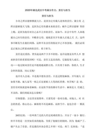 高中作文以责任为话题记叙文650字