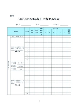 2026甘肃高考志愿填报表格模板（电子版下载）