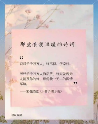 好句子值得摘抄 ：38句经典爱情古诗词