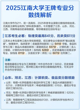 江南大学2025年在江苏录取分数线是多少（2025~2023近三年分数位次）