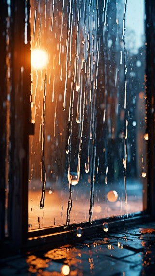 窗外又雨