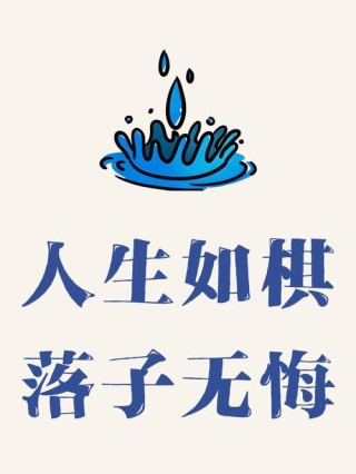 非常经典的句子：人生是一盘棋，子已落定就不能反悔