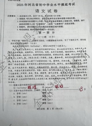 2020年中考语文真题：江苏省盐城市2020年中考语文试卷及答案