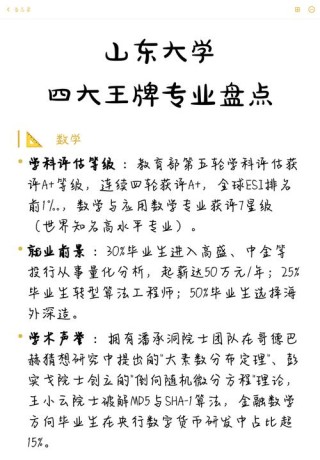 山东大学王牌优势专业有哪些（附排名榜）