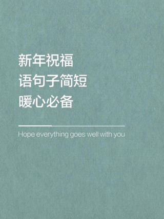 新年暖心经典文案句子