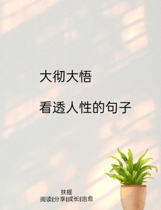 一句话说透人生，一句话说透人生，人生如梦，珍惜当下。