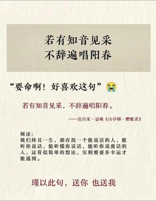 知音难求，知己难遇，人生得一知己，便是最大的福报