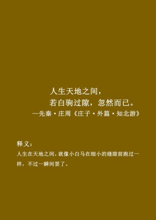 光阴匆匆了，伸手遮挽时！让时间溜走，一切自有答案
