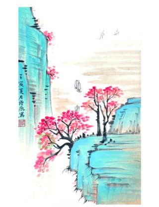 山水画中一轻舟（打一字谜）