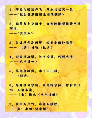 20句唯美秋日诗词，不读不知道，秋天原来这么美
