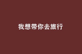 我想和你一起去旅行，带着对自由的向往