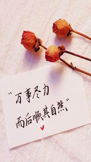凡事顺其自然吧。