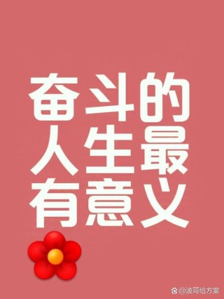 人生应该好好奋斗，奋斗吧
