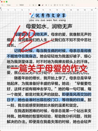 高一周记500字：母爱