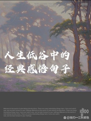 人生低谷期最激励你的一句话】 在人生的道路上