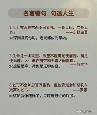 反思启发世代的谚语和名言