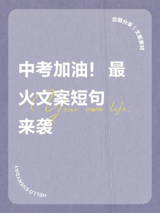 中考加油，30条文案任你挑