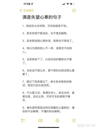 伤感放弃感情的句子（对某人失望心寒的句子）