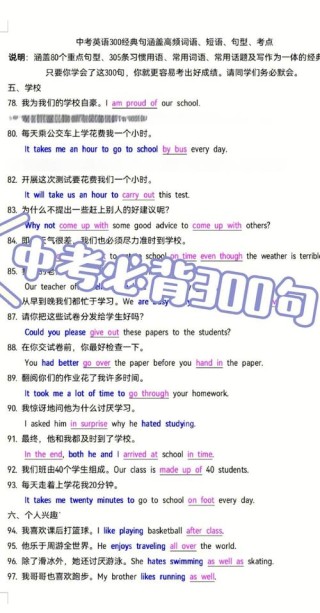 初中英语 | 初中三年，死啃这100个重点英语句型，中考轻松上115！