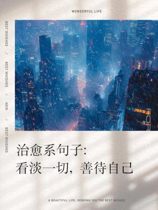 看淡一切善待自己，善待自己，看淡世间纷扰
