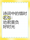 有关时间的诗词名句