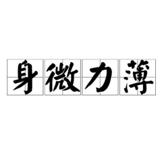 身微力薄[shēn wēi lì bó]
