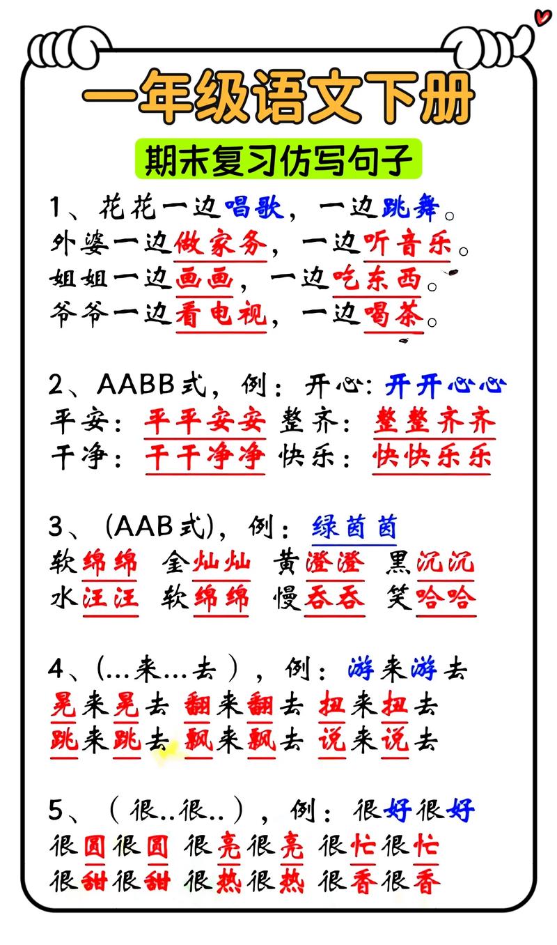 期末必备:一年级下册语文仿写句子 第1张 期末必备:一年级下册语文仿写句子 第1张