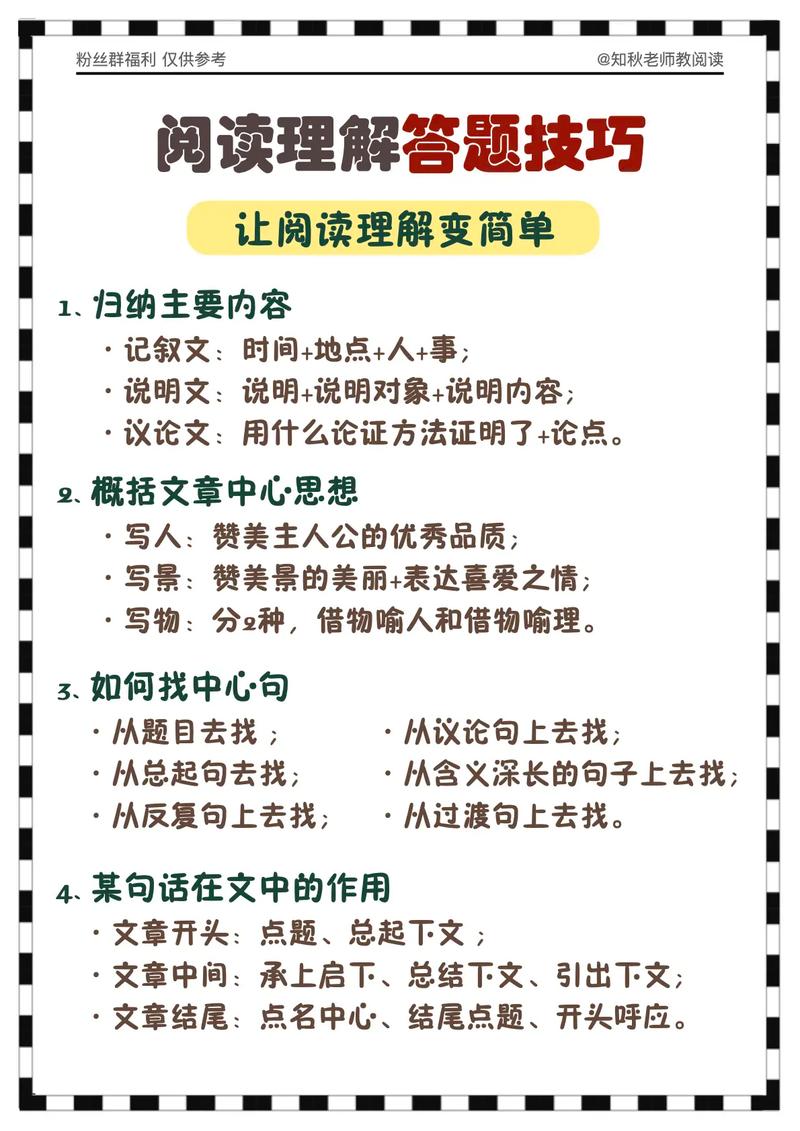 小学生阅读理解答题技巧:概括段意(摘句法) 第1张 小学生阅读理解答题技巧:概括段意(摘句法) 第1张