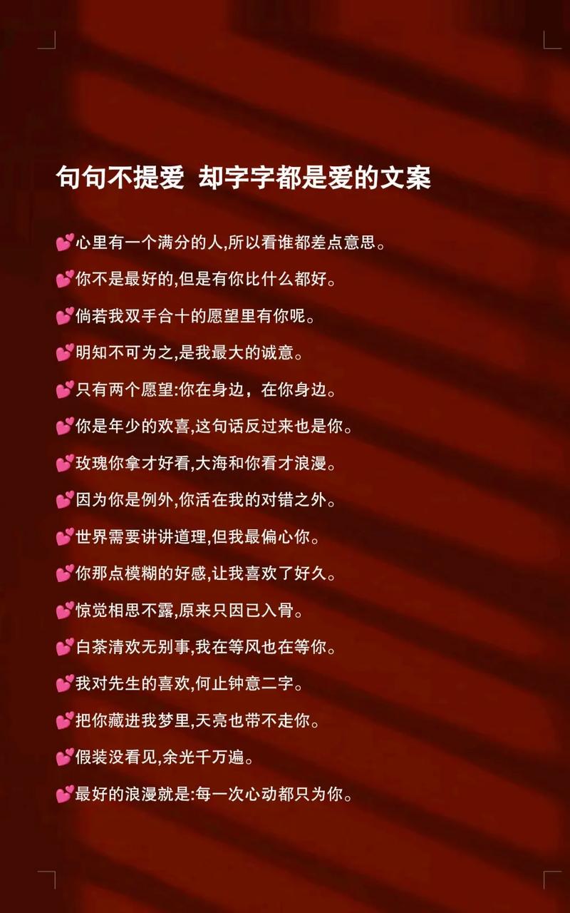 10句"句句不提爱,却句句都是爱"的文案 第1张 10句"句句不提爱,却句句都是爱"的文案 第1张
