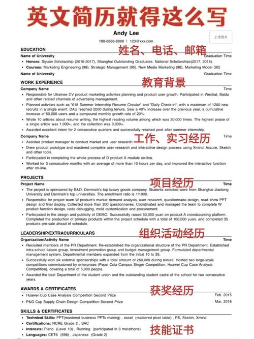 外企求职专用英文简历模板简约大方黑白色调 第1张 外企求职专用英文简历模板简约大方黑白色调 第1张