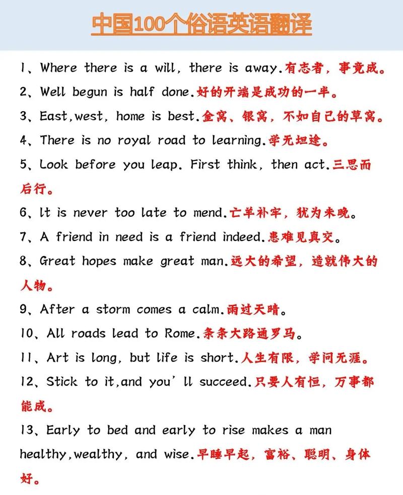 小学英语写作必看,50句经典谚语,建议收藏 第1张 小学英语写作必看,50句经典谚语,建议收藏 第1张