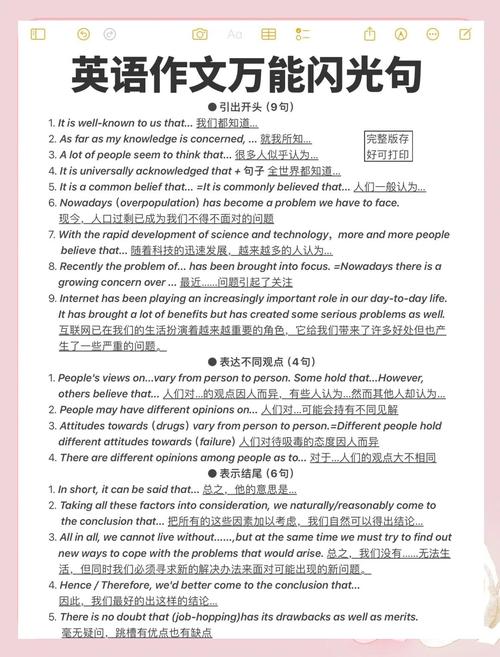 2021中考英语:100个作文加分好句,打印背会,直接套用 第1张 2021中考英语:100个作文加分好句,打印背会,直接套用 第1张