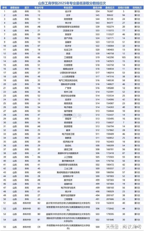 山东工商学院2025录取分数线公布（附2024投档线对比）  第1张