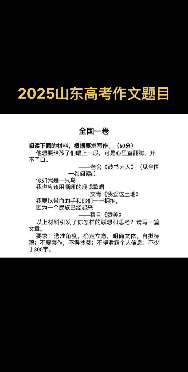 山东高考作文真题:看到了,就大声说出来 第1张 山东高考作文真题:看到了,就大声说出来 第1张