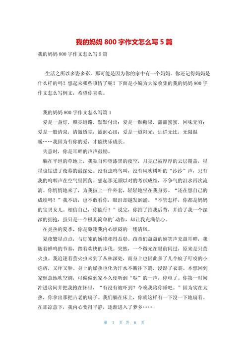 高一关于我的母亲作文800字 第1张 高一关于我的母亲作文800字 第1张