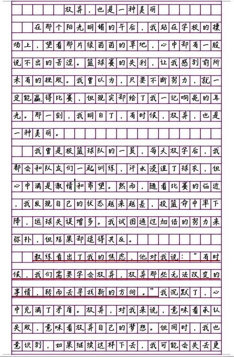 高中书信作文800字:给放弃的一封信 第1张 高中书信作文800字:给放弃的一封信 第1张
