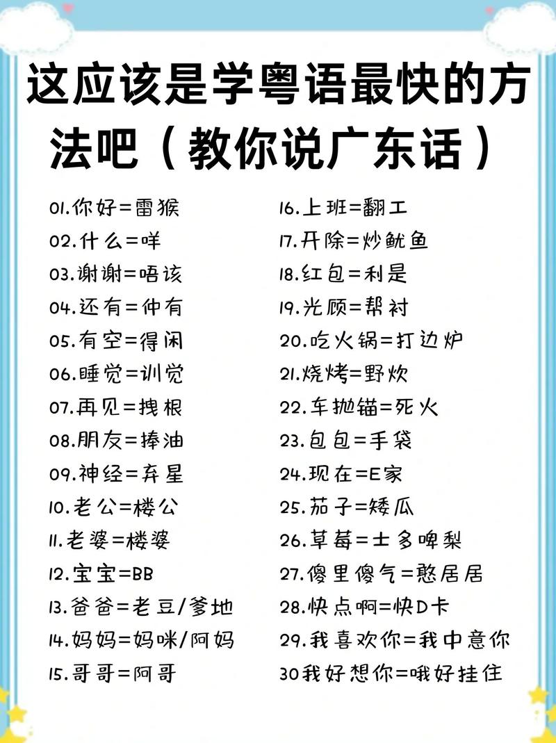 终于有人把广东话常用语大全,整理出来了,看完很受益,涨知识了 第1张 终于有人把广东话常用语大全,整理出来了,看完很受益,涨知识了 第1张
