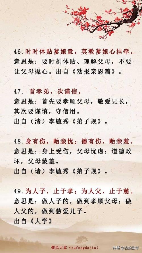 劝君奉亲行孝的名段名句欣赏 第1张 劝君奉亲行孝的名段名句欣赏 第1张
