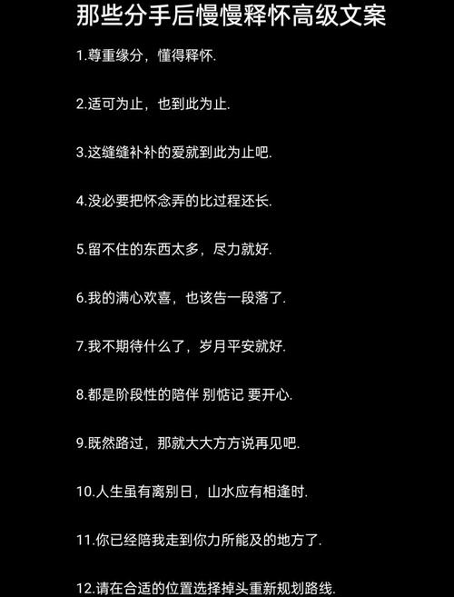 分手后慢慢释怀的20句文案 第1张 分手后慢慢释怀的20句文案 第1张