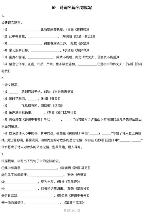 语文名句默写本不必丢分 第1张 语文名句默写本不必丢分 第1张